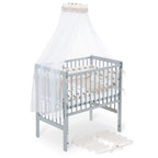 Boxspring Flex 26 grey bedside crib complete set with blanket / pillow