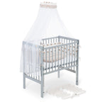 Beistellbett Boxspring Flex 26 grau Komplettset mit Schlafsack