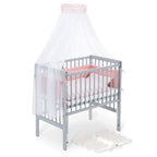 Boxspring Flex 26 grey bedside crib complete set with blanket / pillow