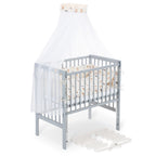 Boxspring Flex 26 grey bedside crib complete set with blanket / pillow