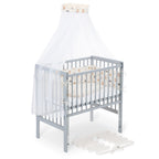 Beistellbett Boxspring Flex 26 grau Komplettset mit Schlafsack