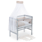 Boxspring Flex 26 grey bedside crib complete set with blanket / pillow
