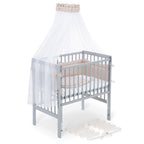 Beistellbett Boxspring Flex 26 grau Komplettset mit Schlafsack