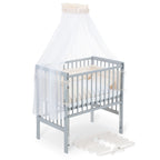 Boxspring Flex 26 grey bedside crib complete set with blanket / pillow