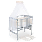 Beistellbett Boxspring Flex 26 grau Komplettset mit Schlafsack