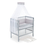 Beistellbett Boxspring Flex 26 grau Komplettset mit Schlafsack