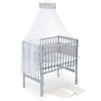 Beistellbett Boxspring Flex 26 grau Komplettset mit Schlafsack