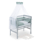 Beistellbett Boxspring Flex 26 grau Komplettset mit Decke / Kissen