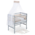Boxspring Flex 26 grey bedside crib complete set with blanket / pillow