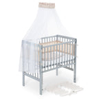 Beistellbett Boxspring Flex 26 grau Komplettset mit Schlafsack
