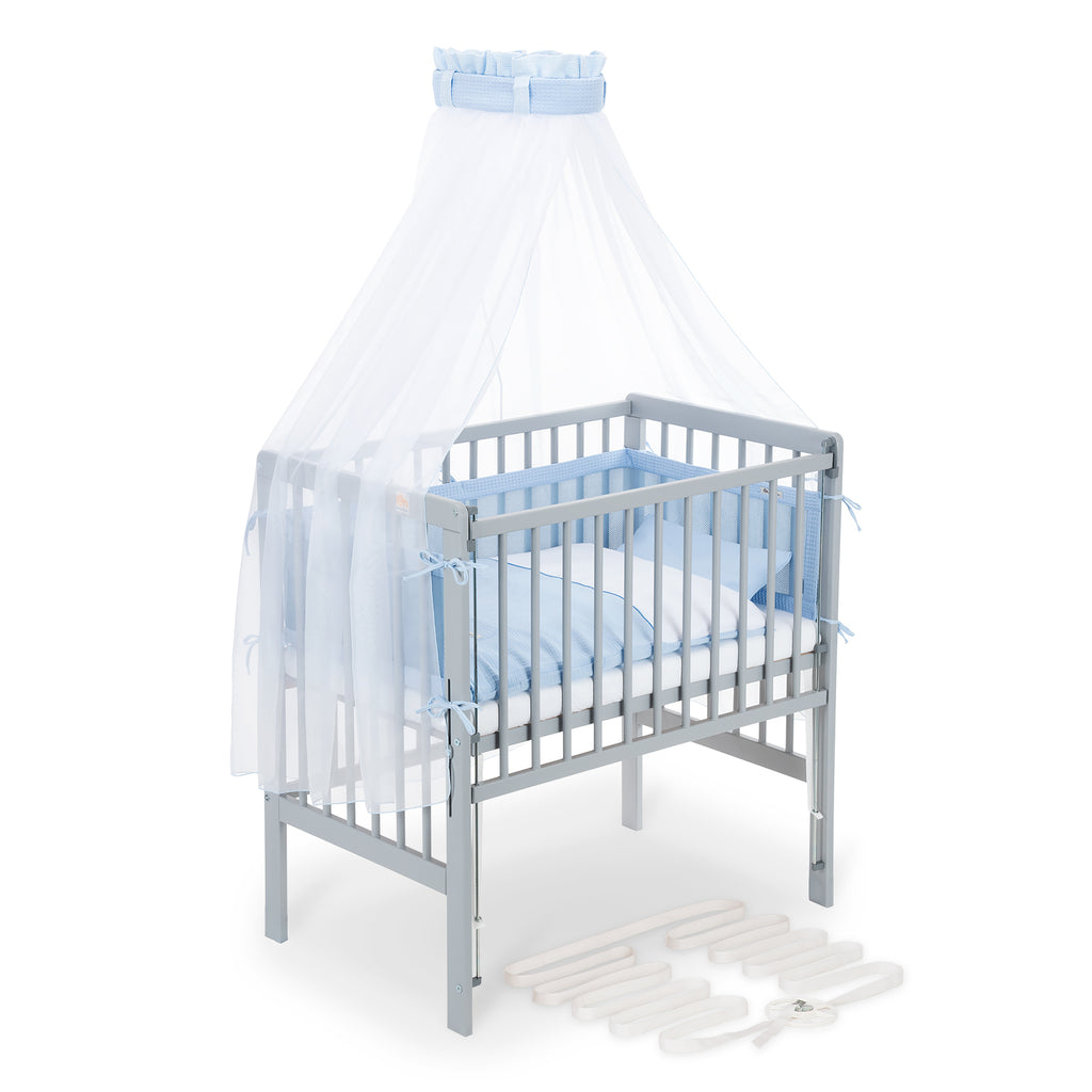 Beistellbett Boxspring Flex 26 grau Komplettset mit Decke / Kissen