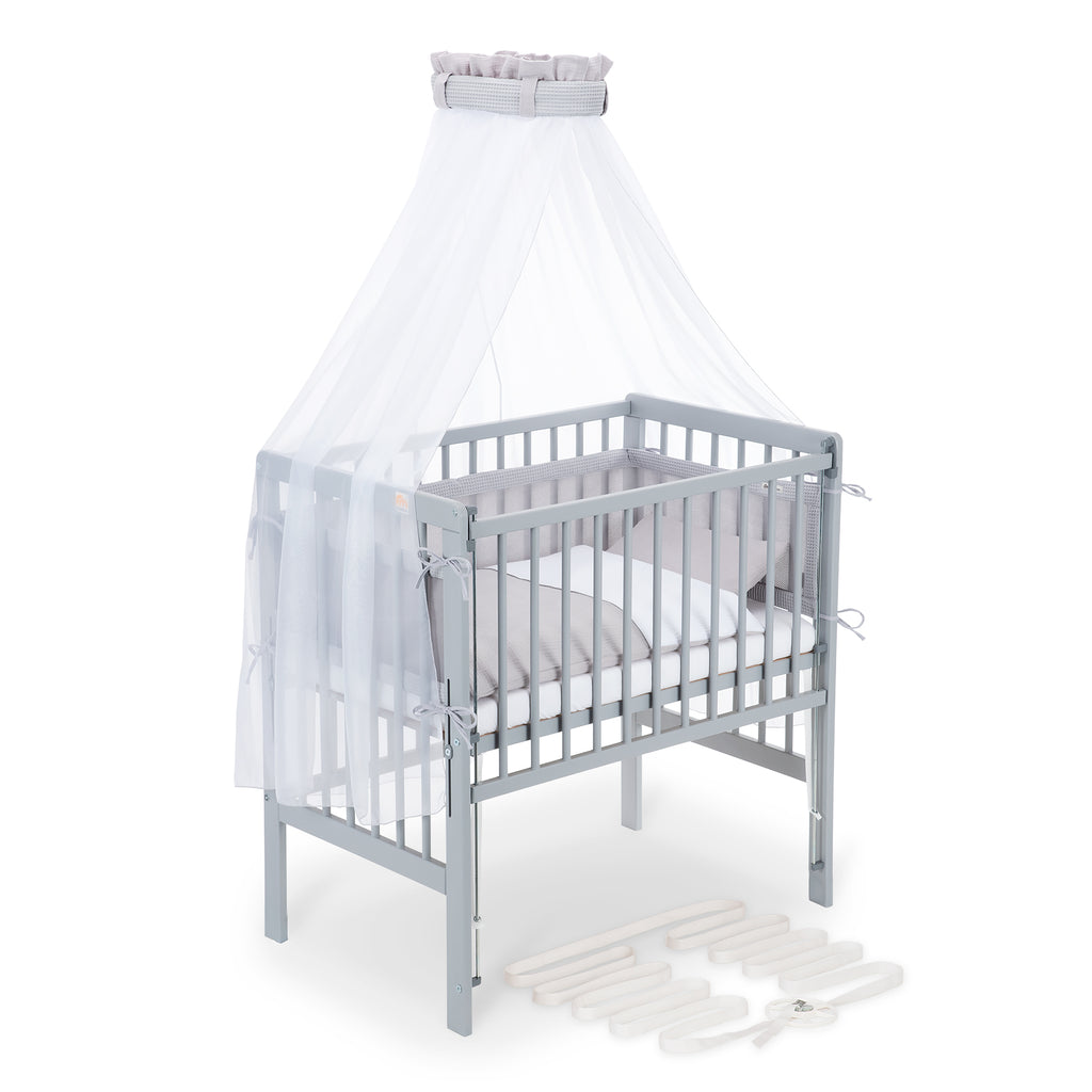 Beistellbett Boxspring Flex 26 grau Komplettset mit Decke / Kissen