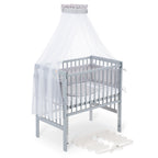 Beistellbett Boxspring Flex 26 grau Komplettset mit Schlafsack