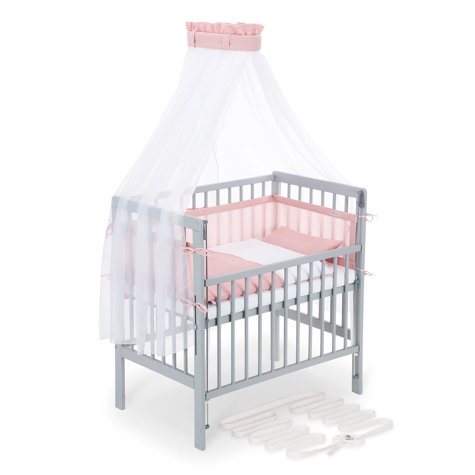 Beistellbett Boxspring Flex 26 grau Komplettset mit Decke / Kissen