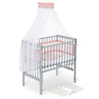 Beistellbett Boxspring Flex 26 grau Komplettset mit Schlafsack