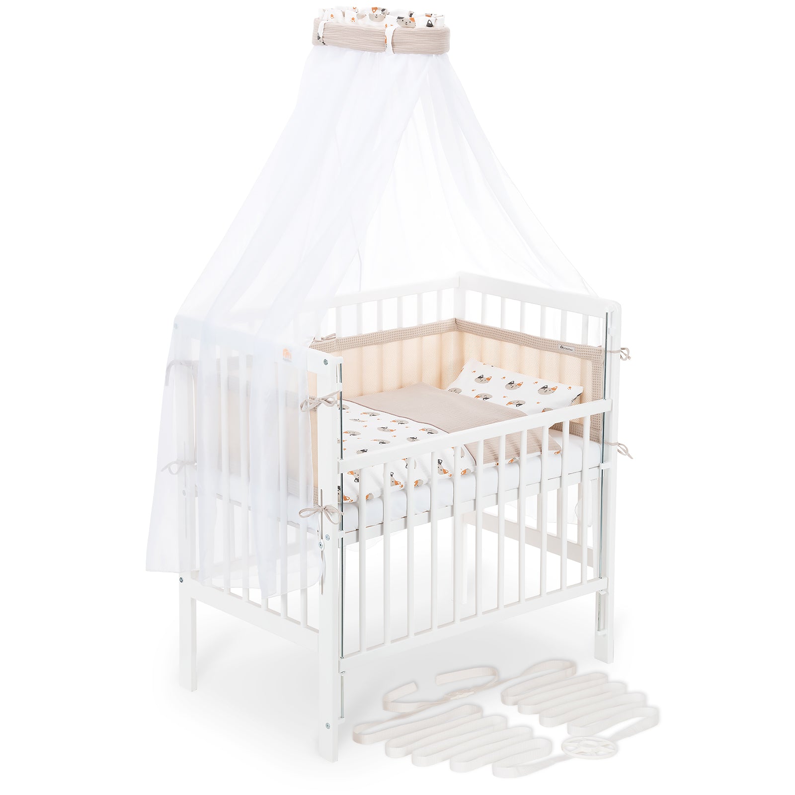 Beistellbett Boxspring Flex 26 weiß Komplettset Decke/Kissen