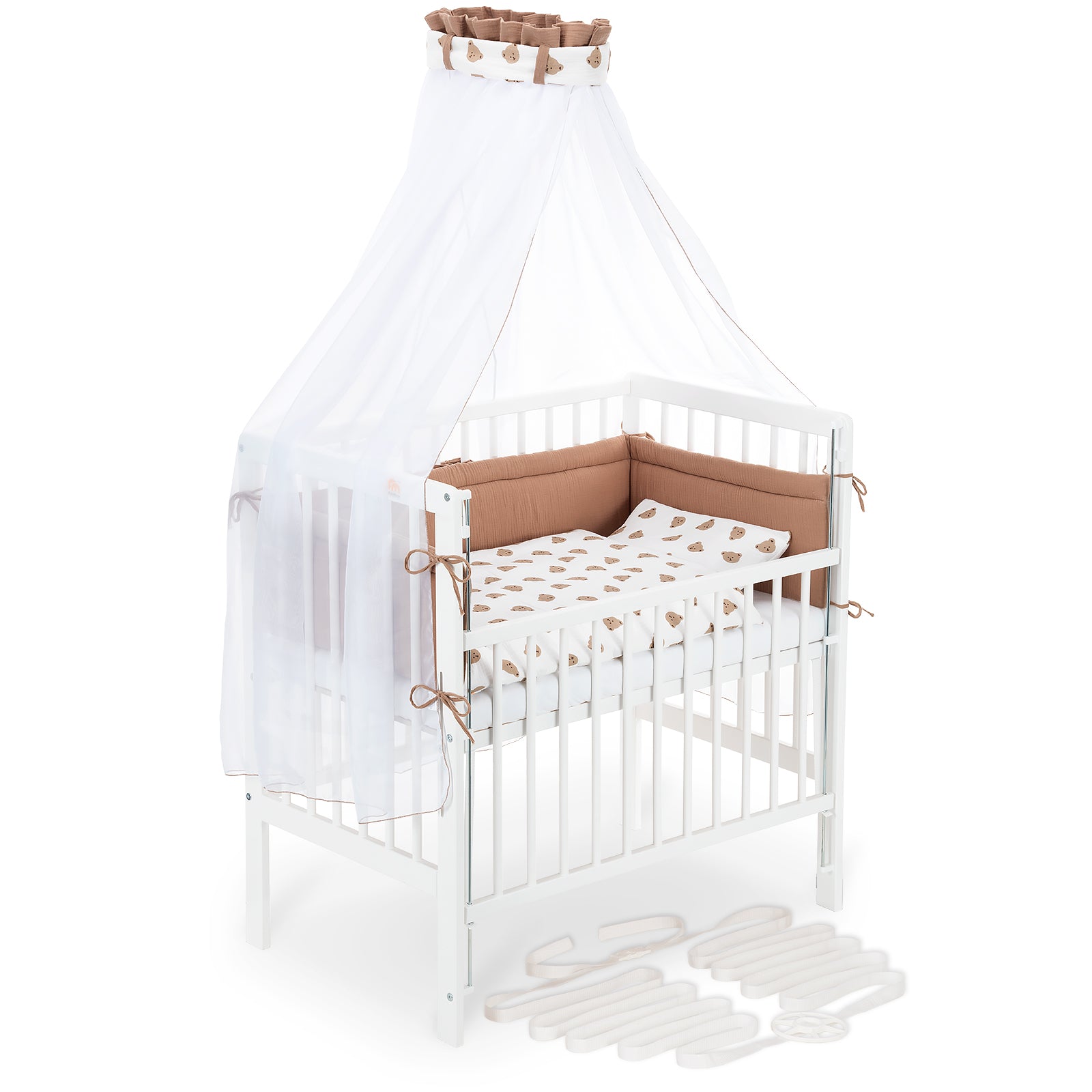 Beistellbett Boxspring Flex 26 weiß Komplettset Decke/Kissen