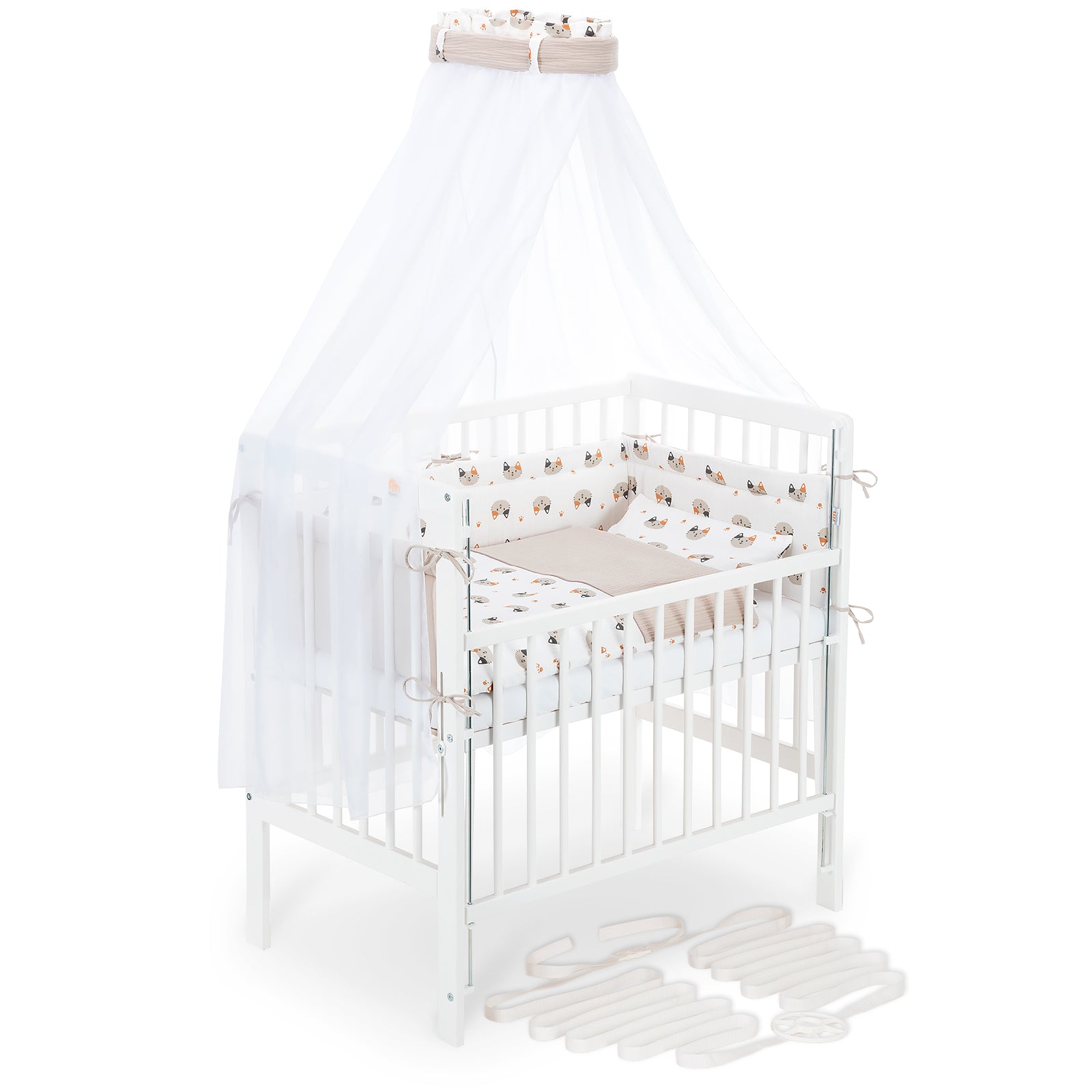 Beistellbett Boxspring Flex 26 weiß Komplettset Decke/Kissen