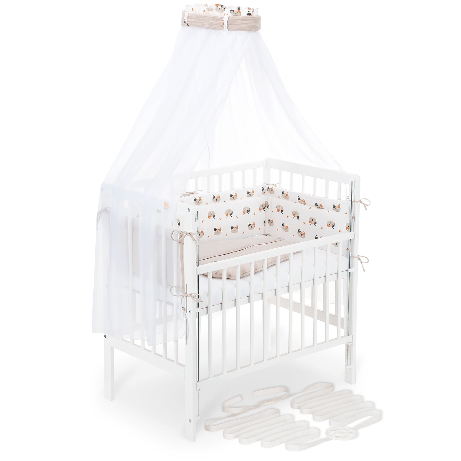 Beistellbett Boxspring Flex 26 weiß Komplettset Schlafsack