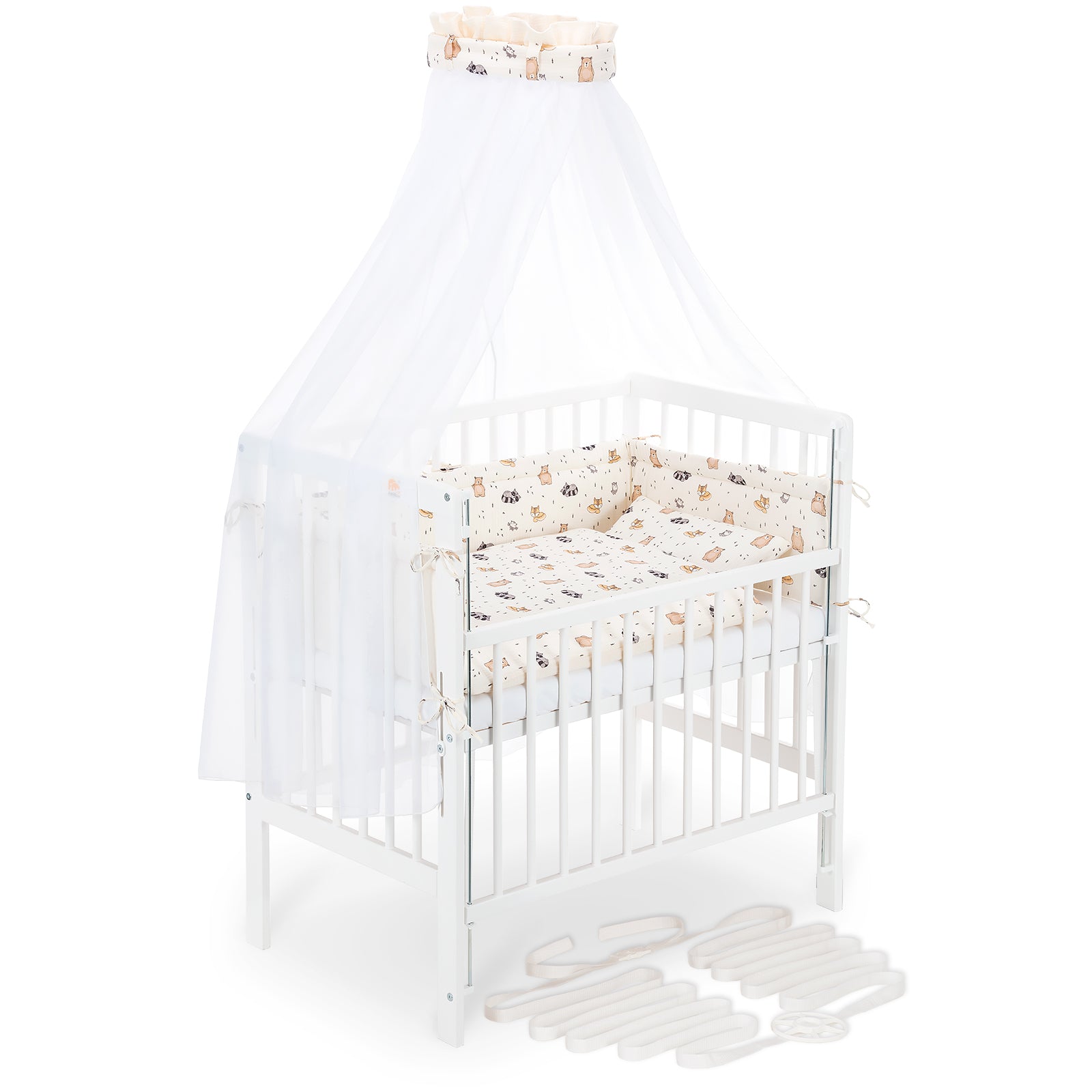 Beistellbett Boxspring Flex 26 weiß Komplettset Decke/Kissen