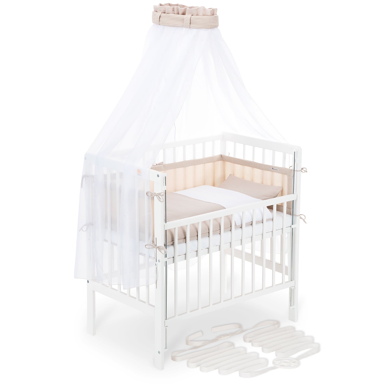 Beistellbett Boxspring Flex 26 weiß Komplettset Decke/Kissen