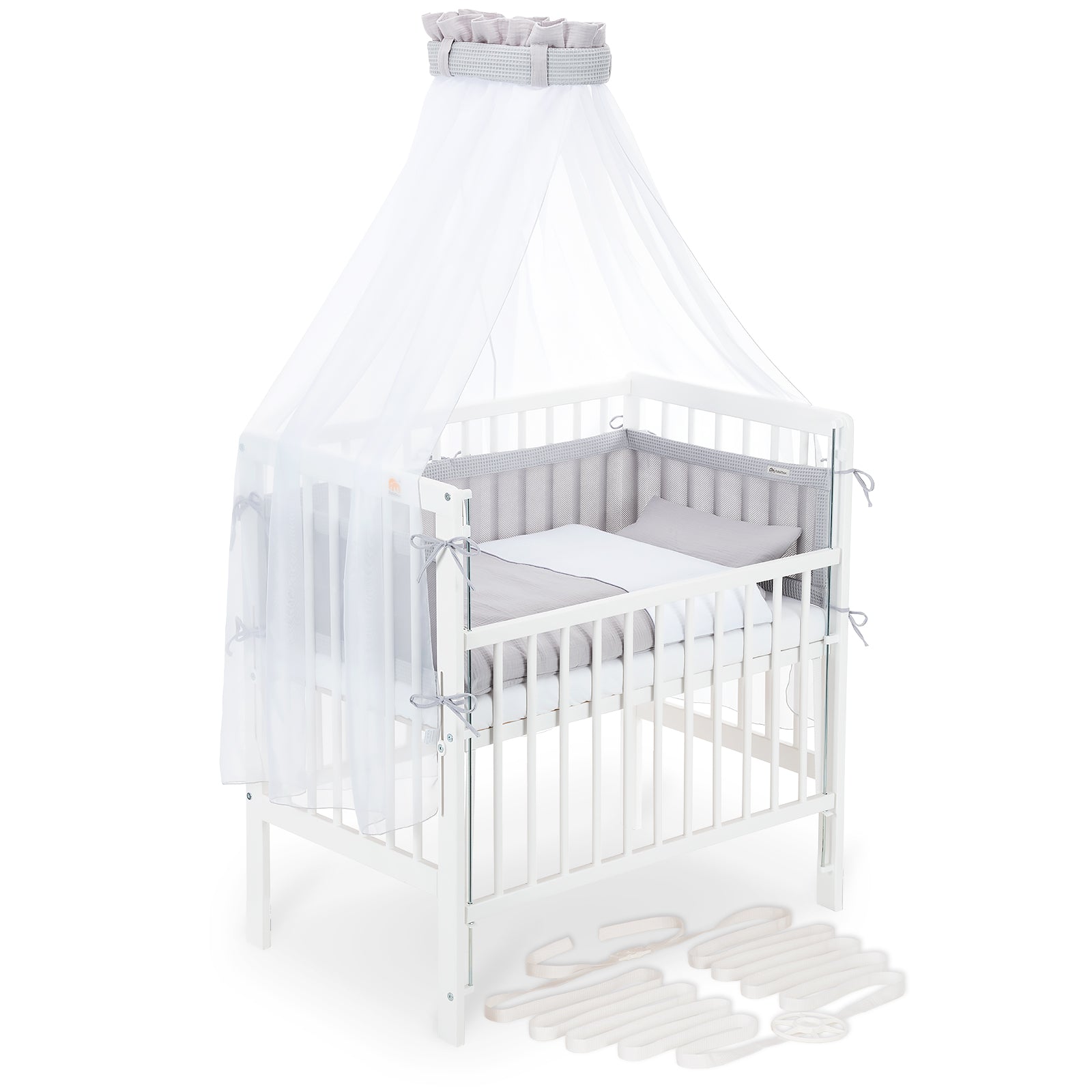 Beistellbett Boxspring Flex 26 weiß Komplettset Decke/Kissen