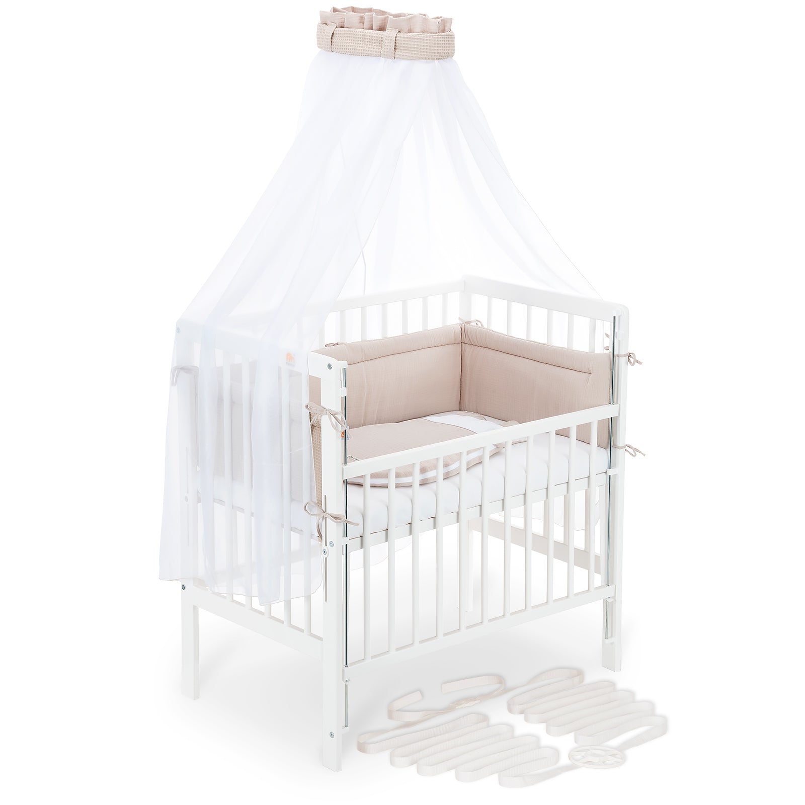 Beistellbett Boxspring Flex 26 weiß Komplettset Schlafsack