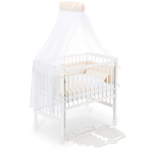 Beistellbett Boxspring Flex 26 weiß Komplettset Decke/Kissen