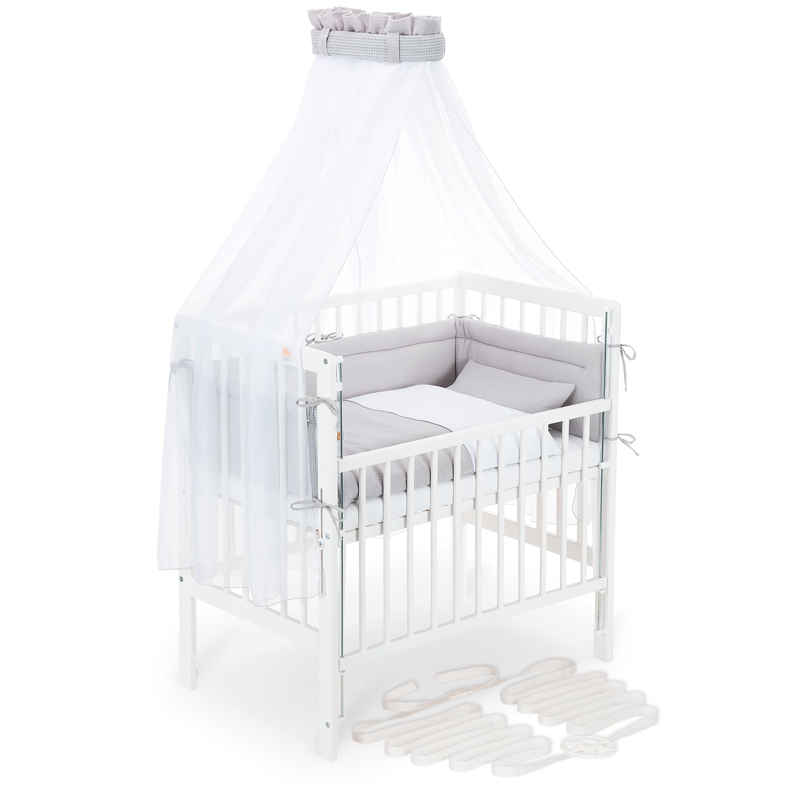 Beistellbett Boxspring Flex 26 weiß Komplettset Decke/Kissen