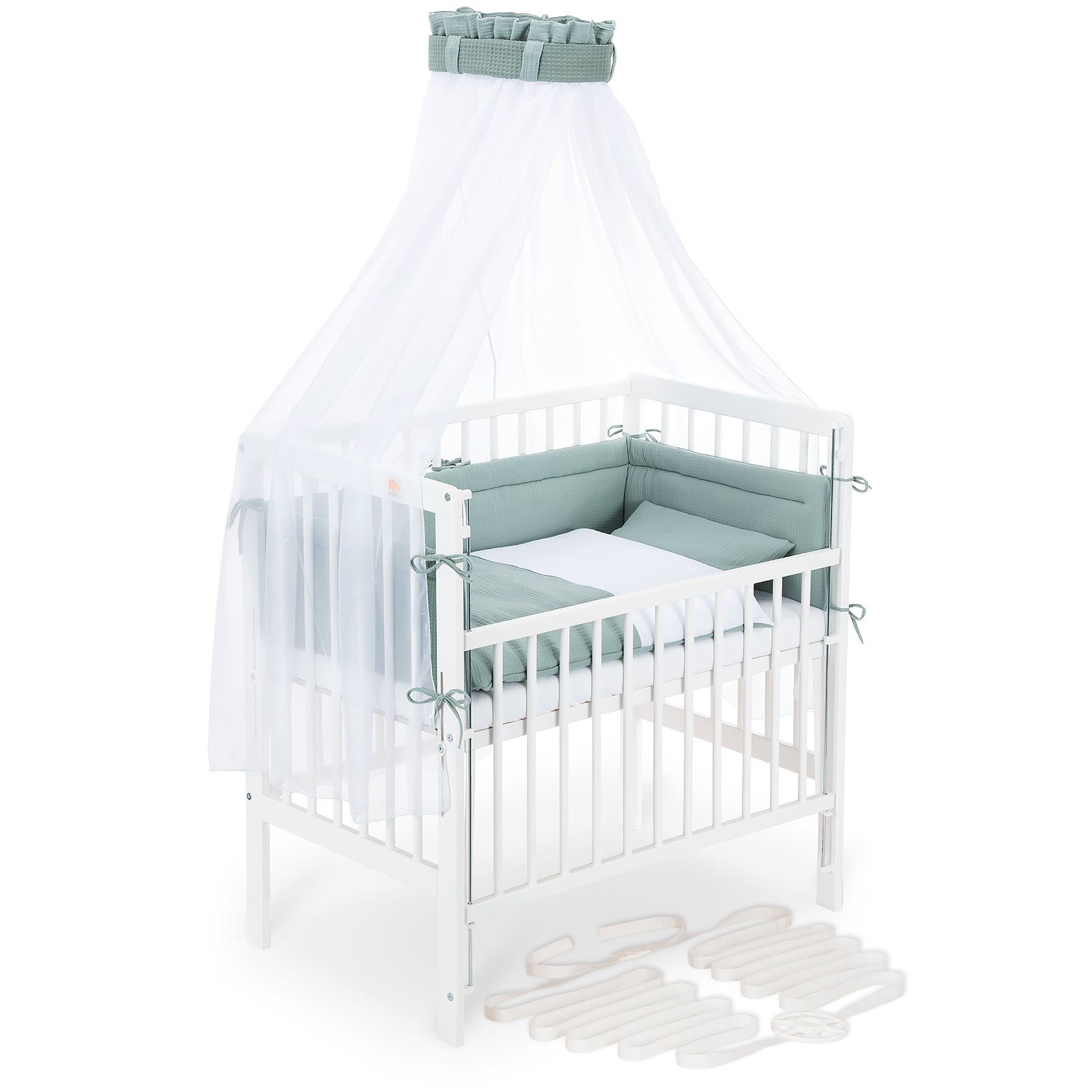 Beistellbett Boxspring Flex 26 weiß Komplettset Decke/Kissen