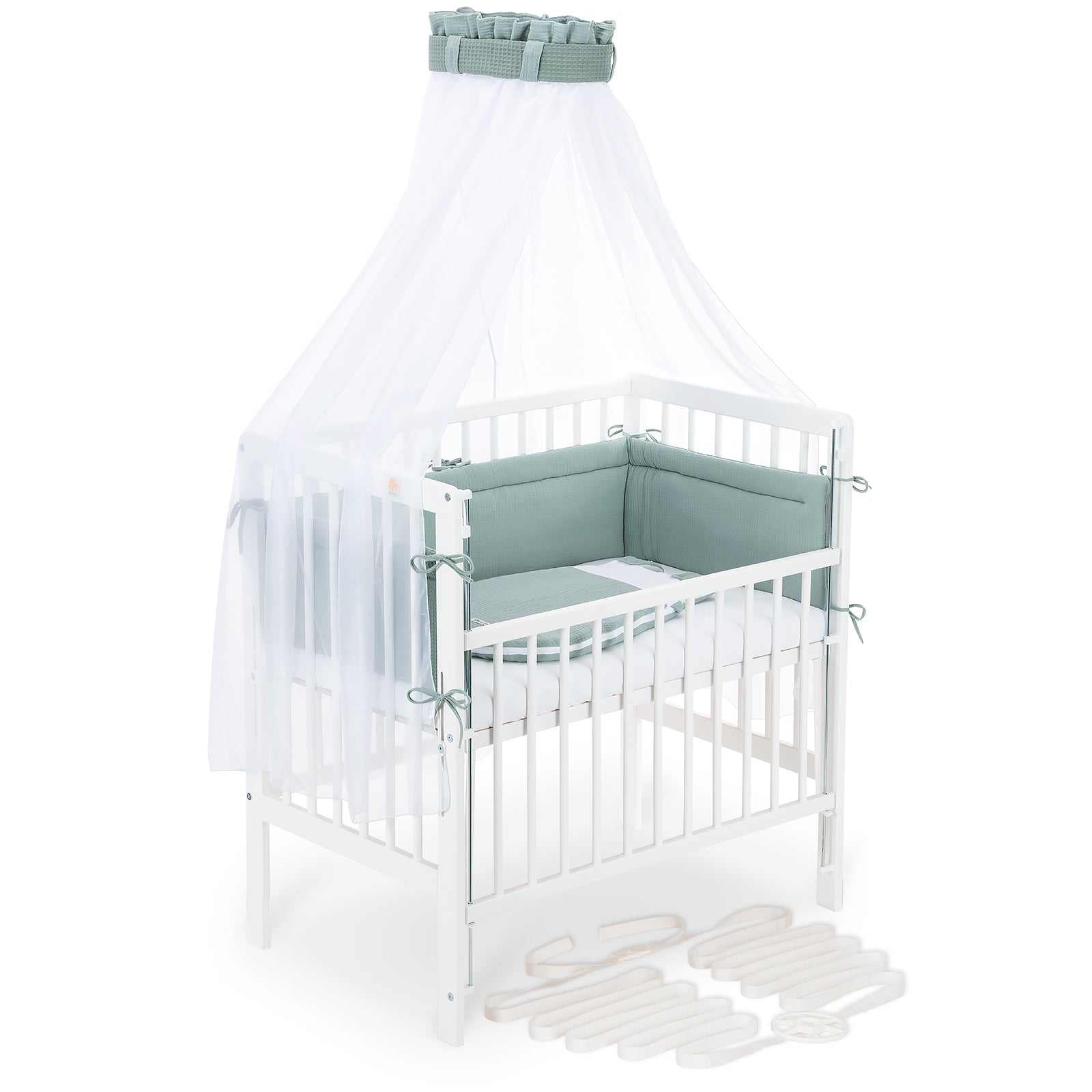 Beistellbett Boxspring Flex 26 weiß Komplettset Schlafsack