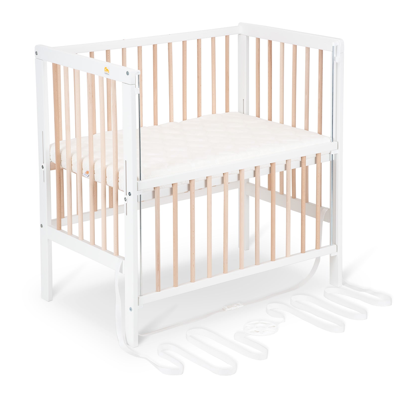 Beistellbett Boxspring Flex weiß / natur
