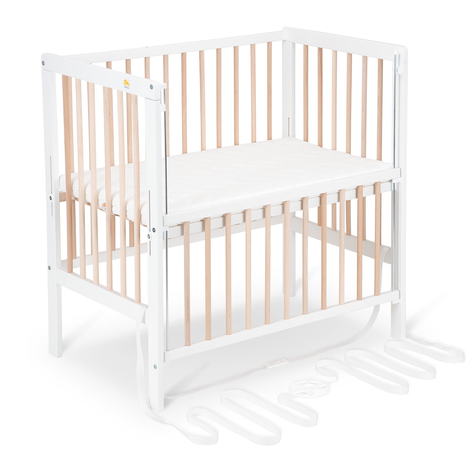 Beistellbett Boxspring Flex weiß / natur