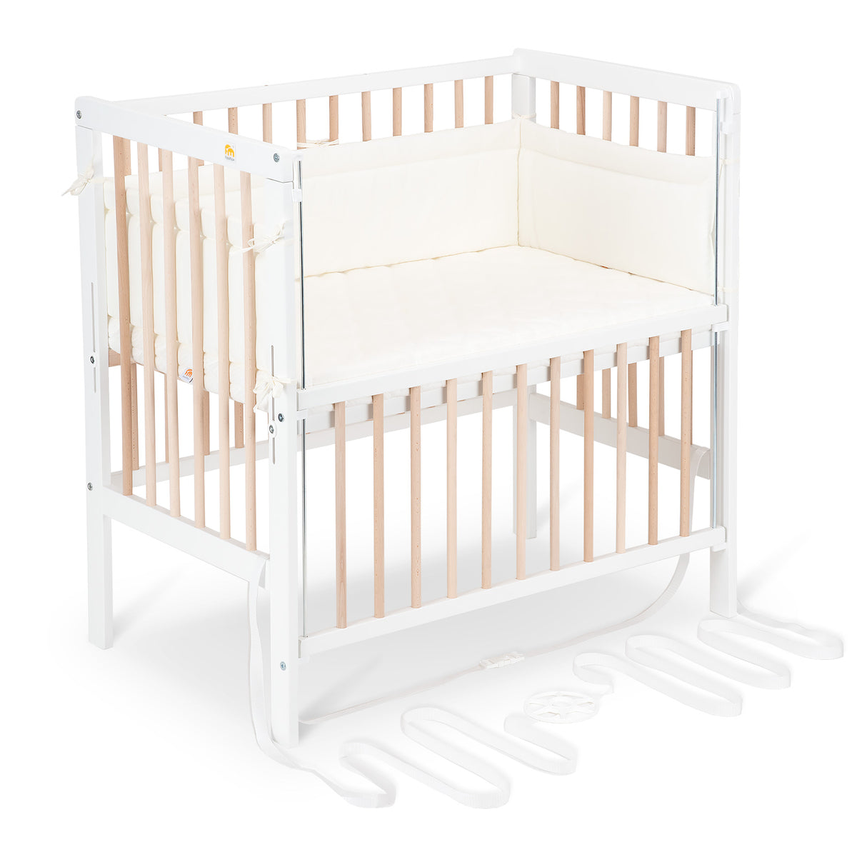 Beistellbett Boxspring Flex weiß / natur