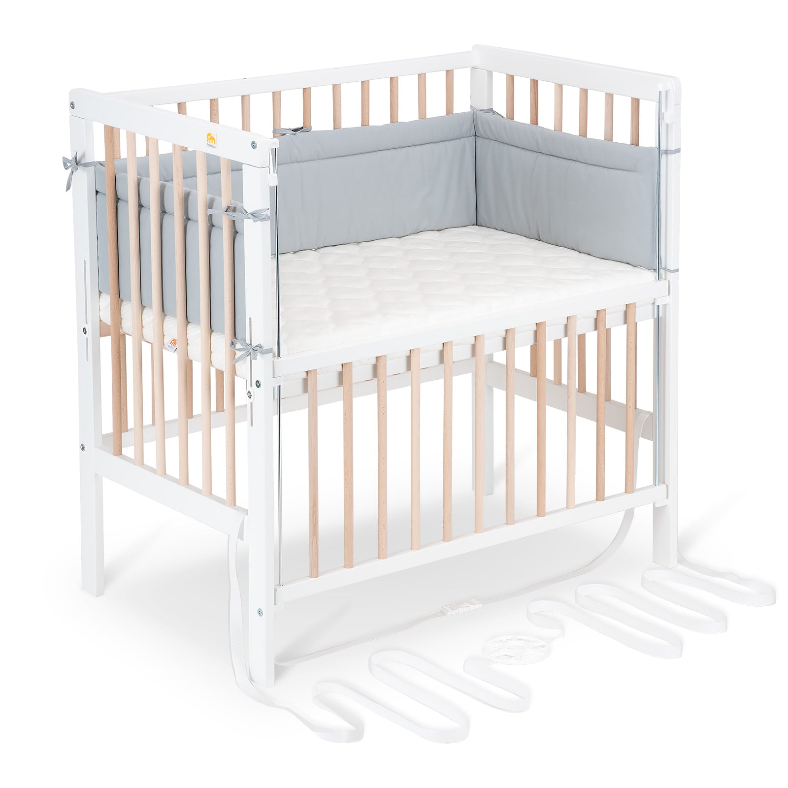Beistellbett Boxspring Flex weiß / natur