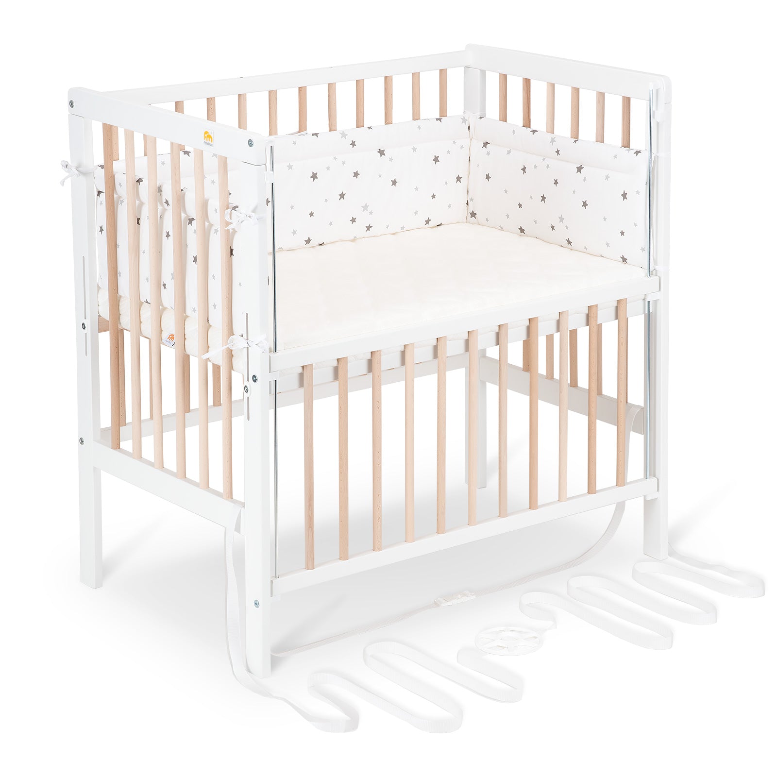 Beistellbett Boxspring Flex weiß / natur