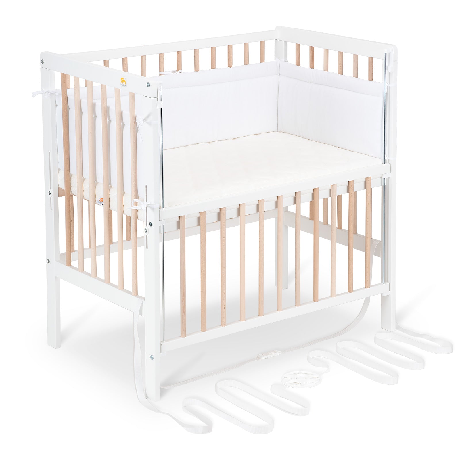 Beistellbett Boxspring Flex weiß / natur