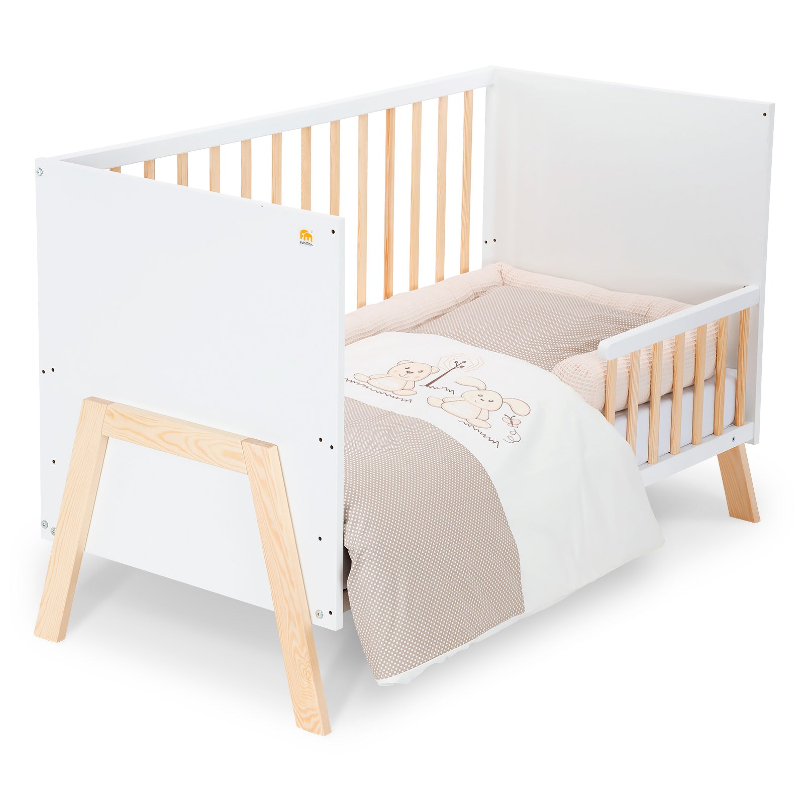 Kinderbett Lunara Weiß / Natur