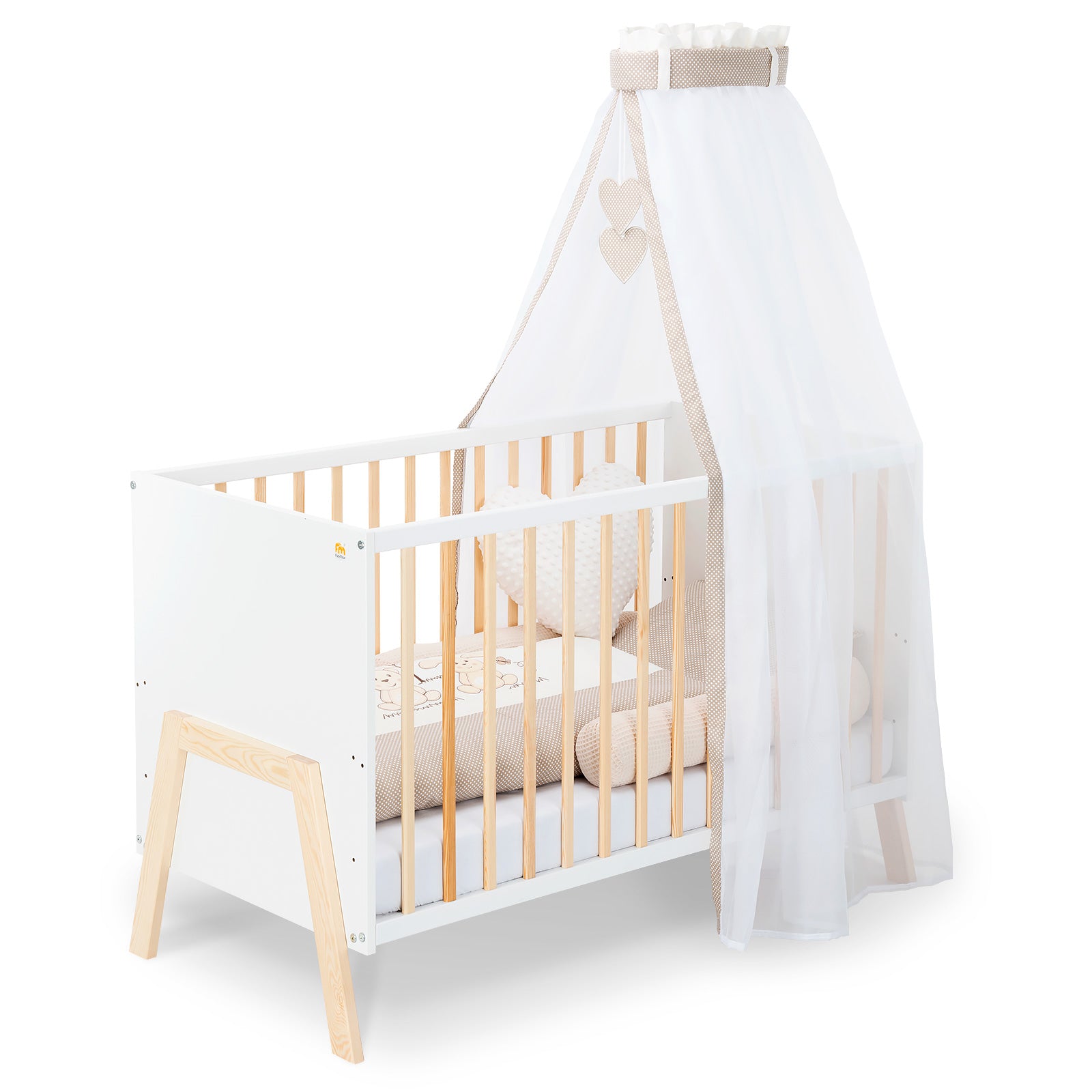 Kinderbett Lunara Weiß / Natur