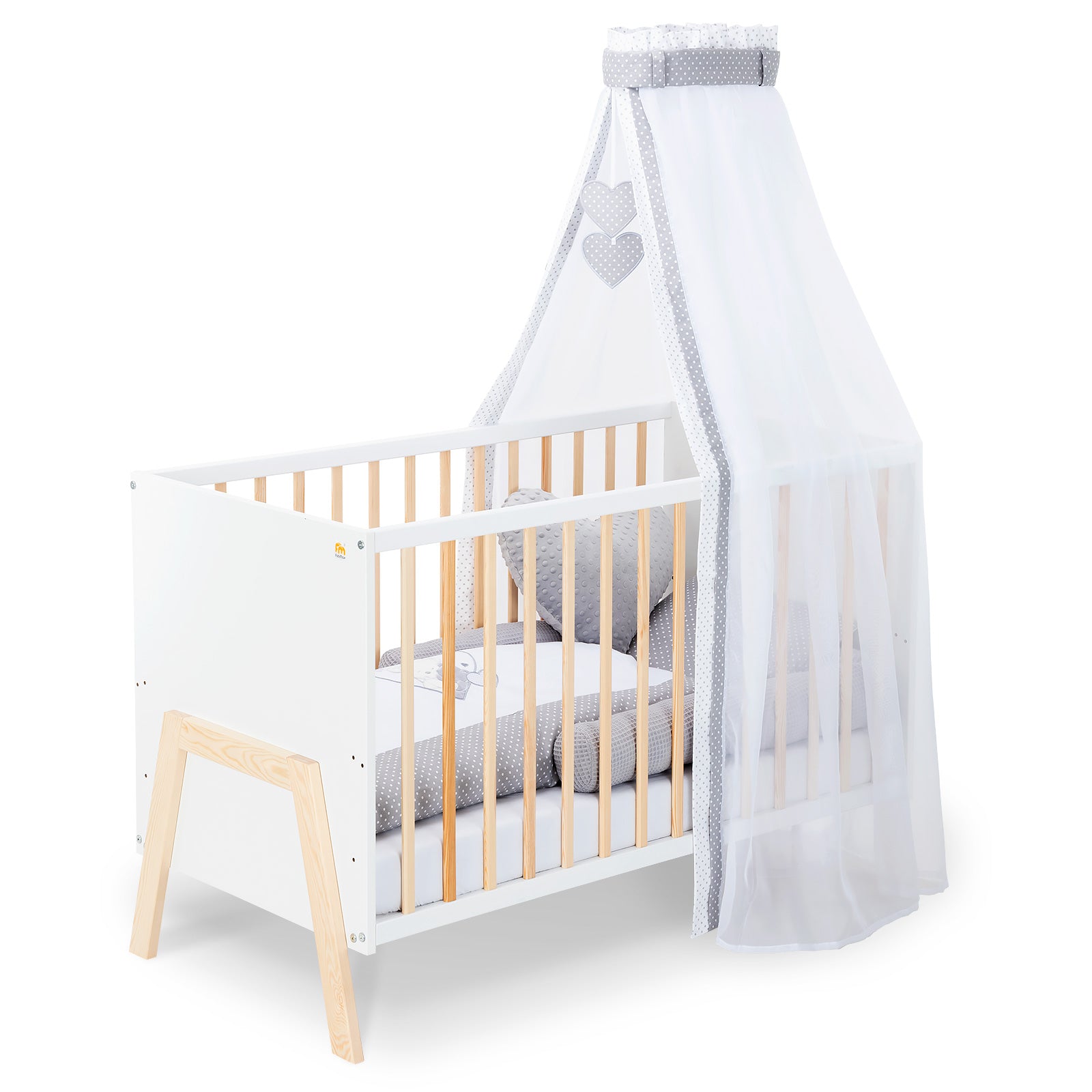 Kinderbett Lunara Weiß / Natur