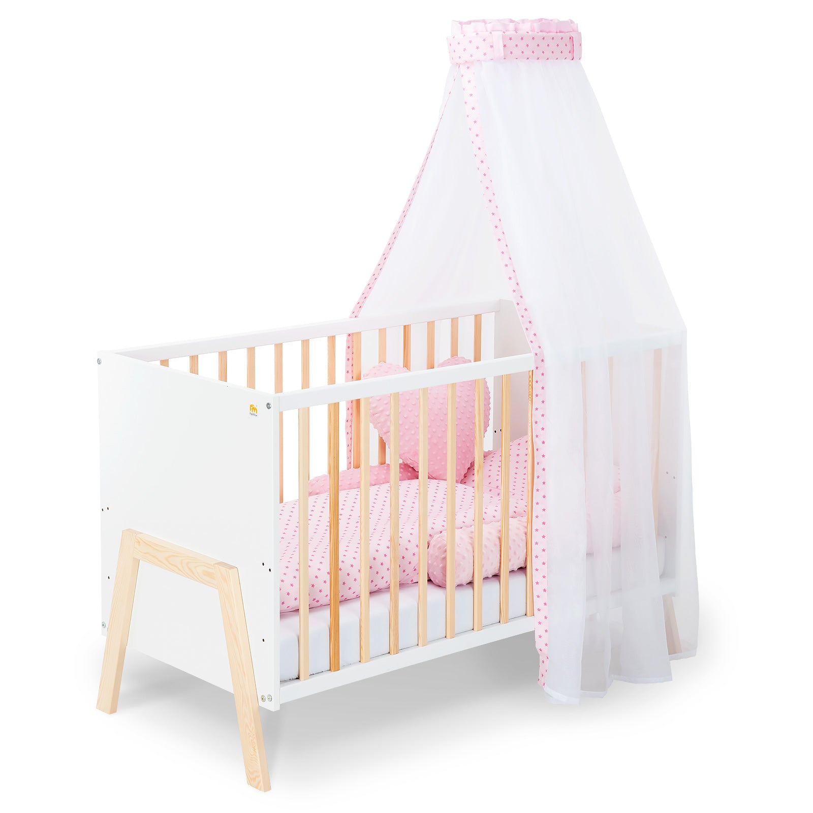 Kinderbett Lunara Weiß / Natur