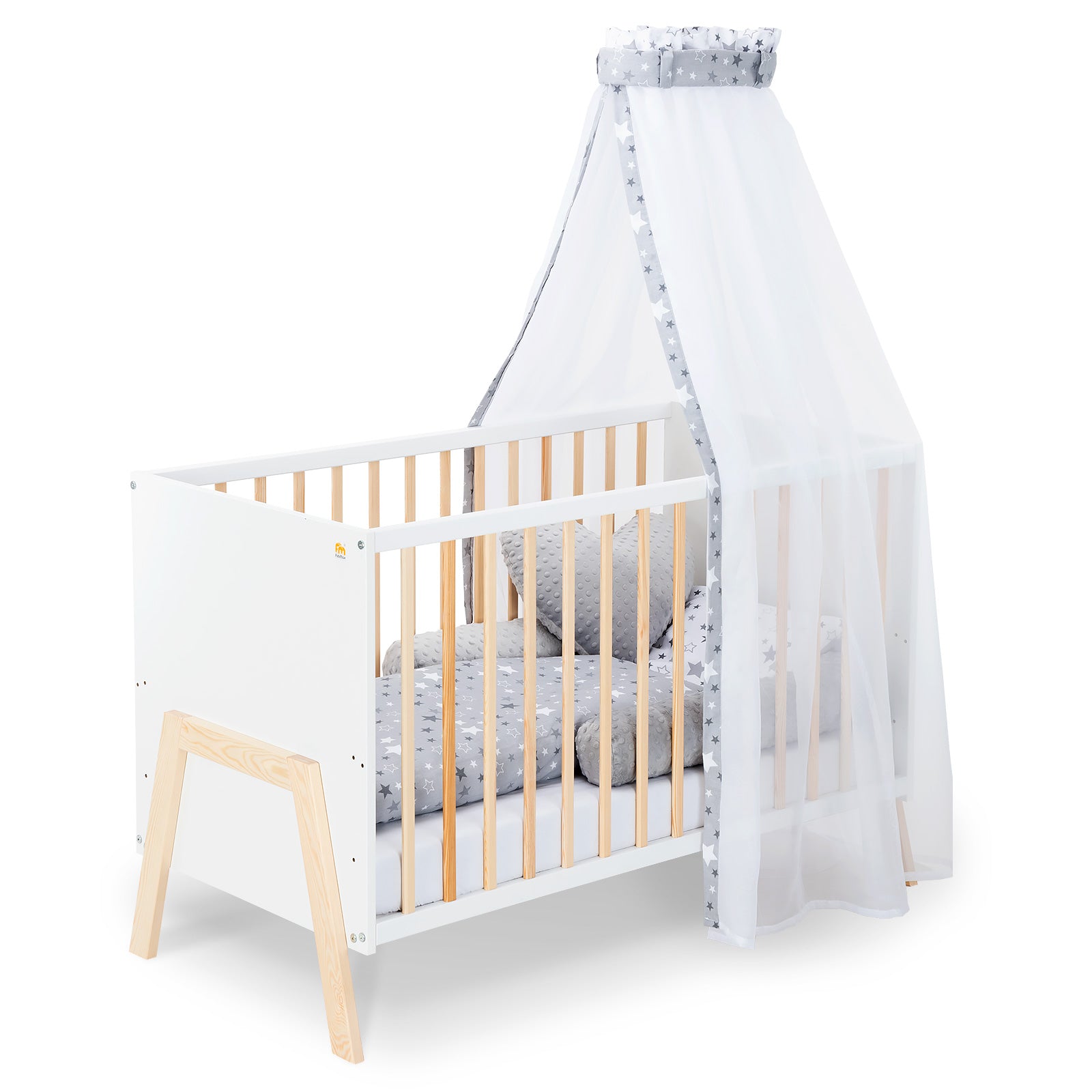 Kinderbett Lunara Weiß / Natur