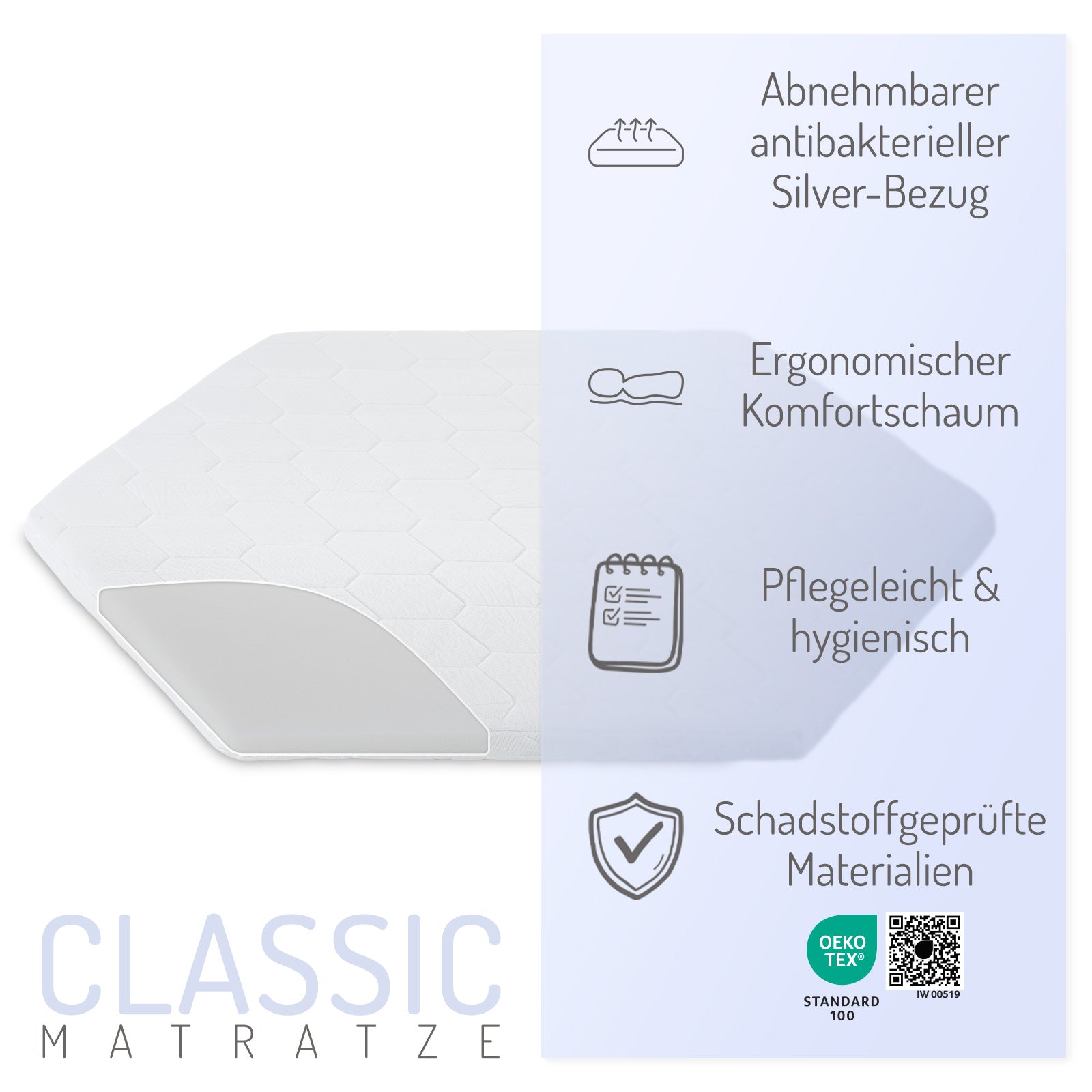 Classic mattress for playpen hexagon 100x115 cm