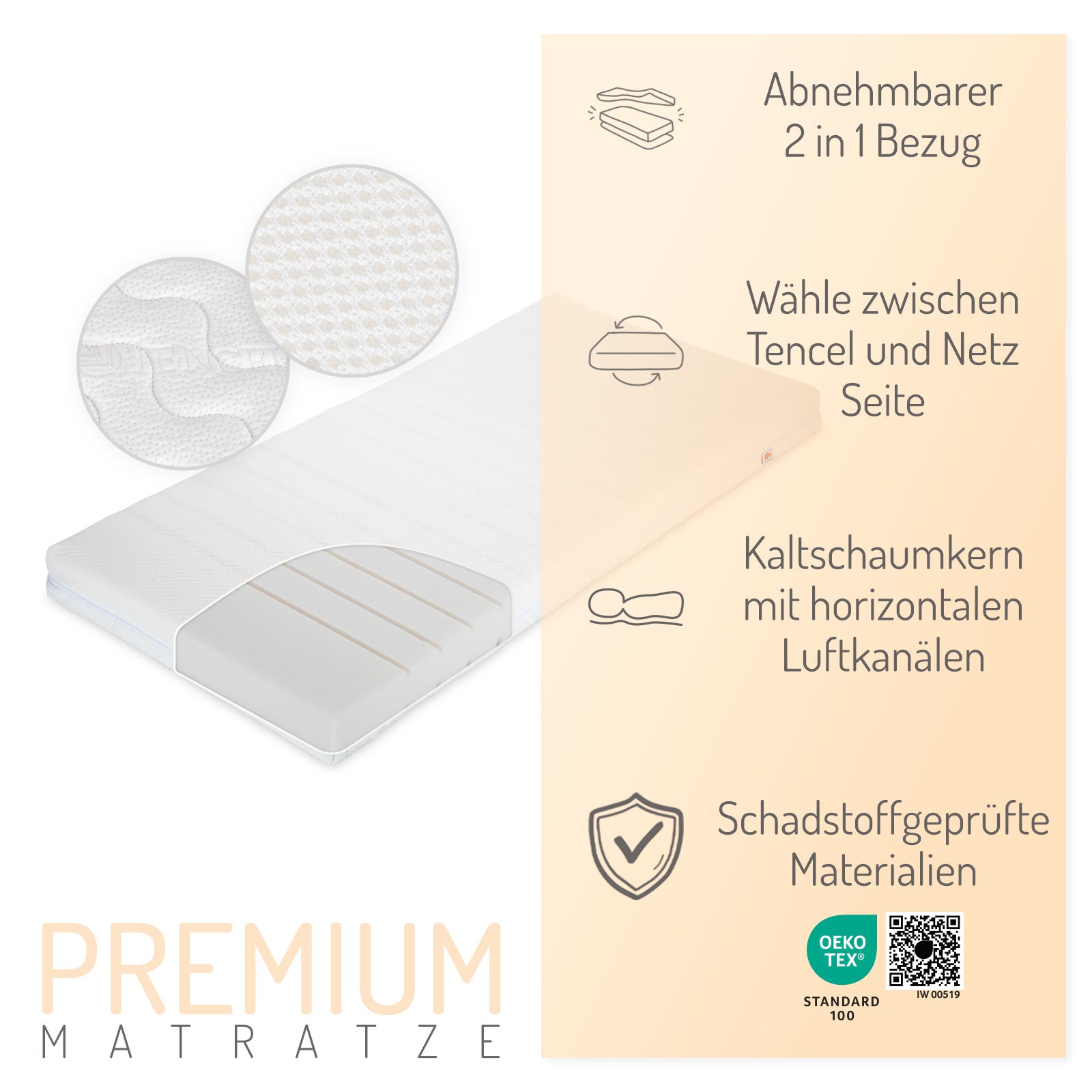 Premium Mattress for Cot 140x70