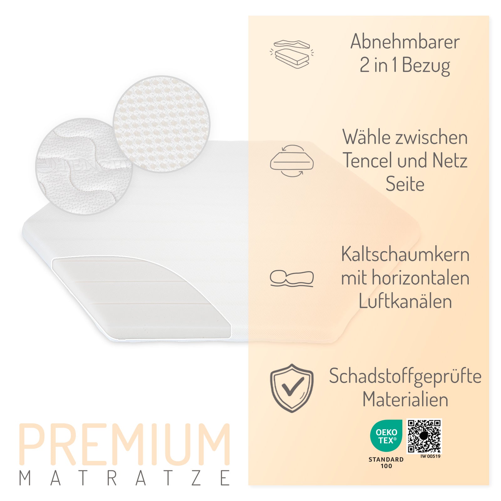 Matratze Premium für Laufgitter 6-eck 100x115 cm