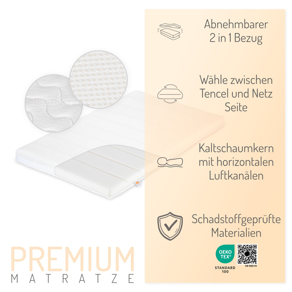 Matratze Premium für Beistellbett 90x55 cm