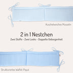 Waffel-Piqué-/Musselin-Nestchen Blau