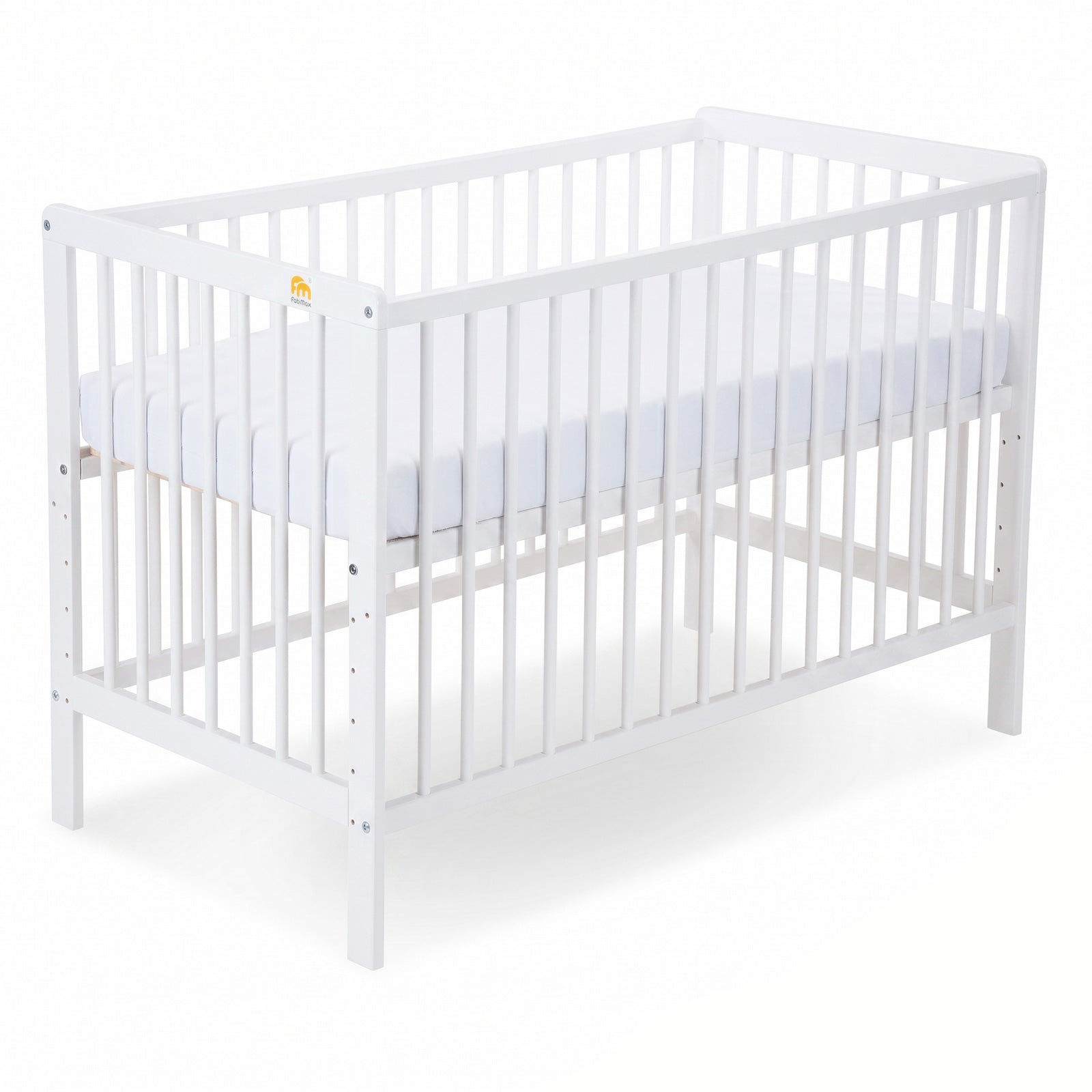 Kinderbett Nubi Weiß lackiert 120x60