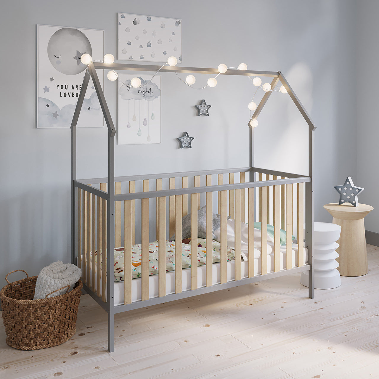 Hausbett Schlafmütze Grau / Natur 140x70