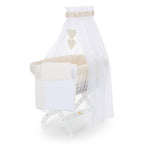 Musselin Textilienset für Stubenwagen Creme